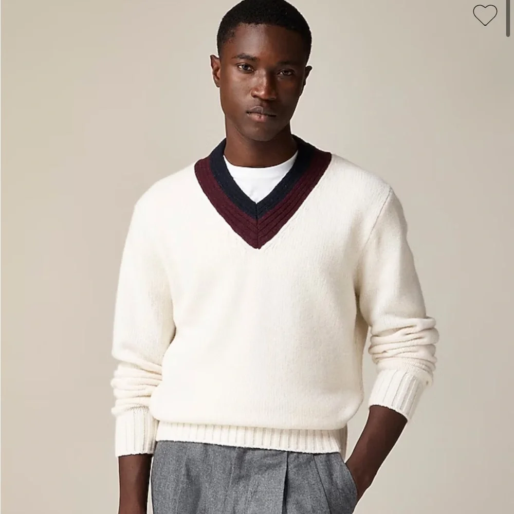 NWOT j crew Wool V-neck cricket sweater